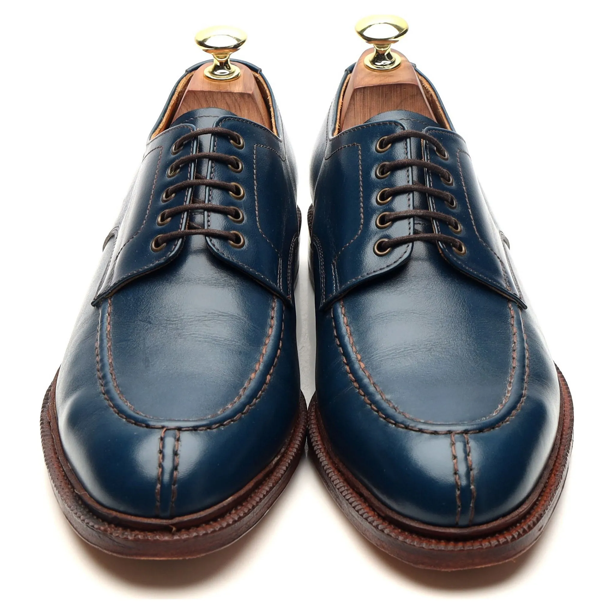 '101601' Navy Blue Leather Split Toe Derby UK 7.5 E