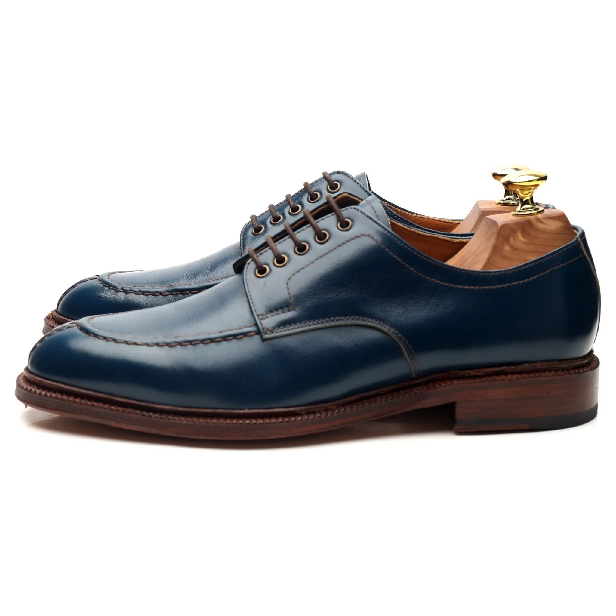 '101601' Navy Blue Leather Split Toe Derby UK 7.5 E