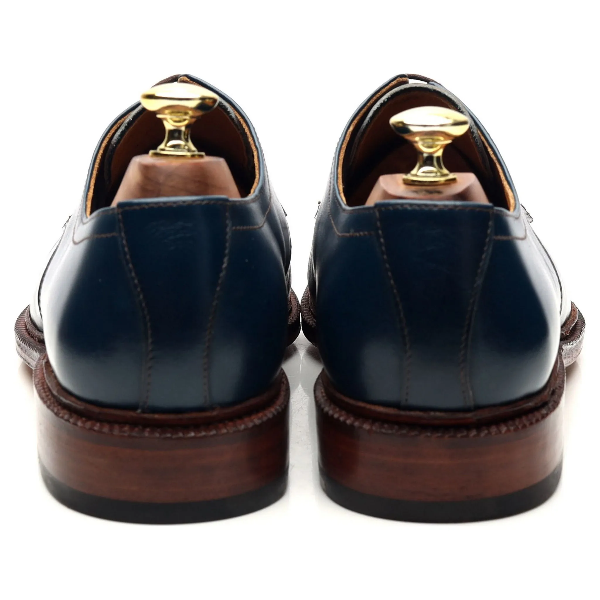 '101601' Navy Blue Leather Split Toe Derby UK 7.5 E