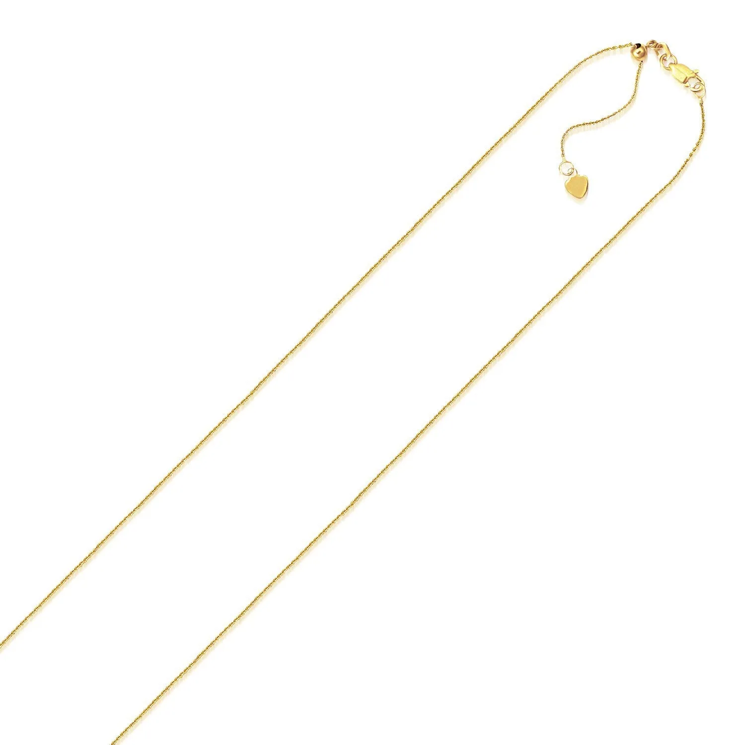 10k Yellow Gold Adjustable Cable Chain 0.9mm-rx58935-22