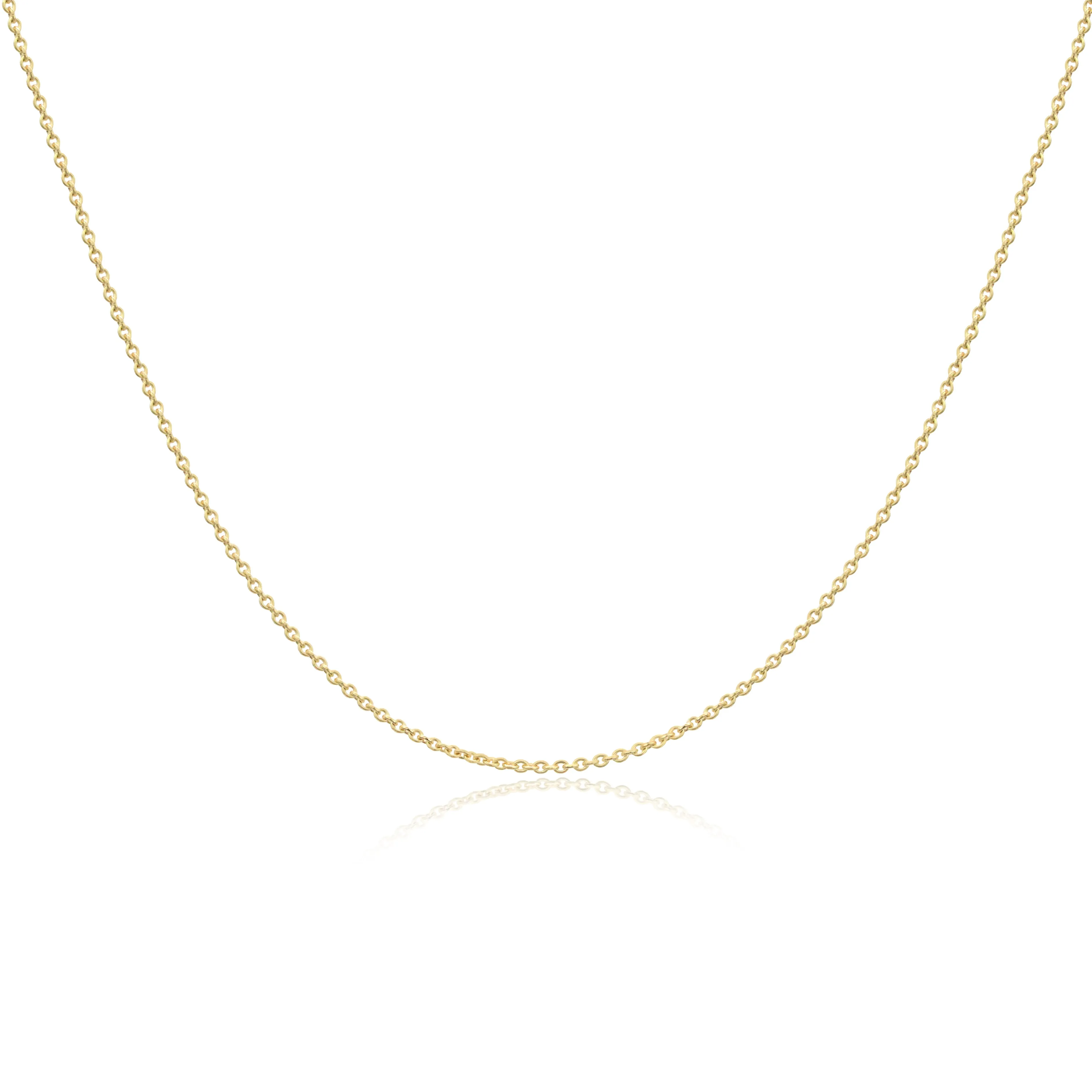 14k Gold Round Cable Chain Necklace