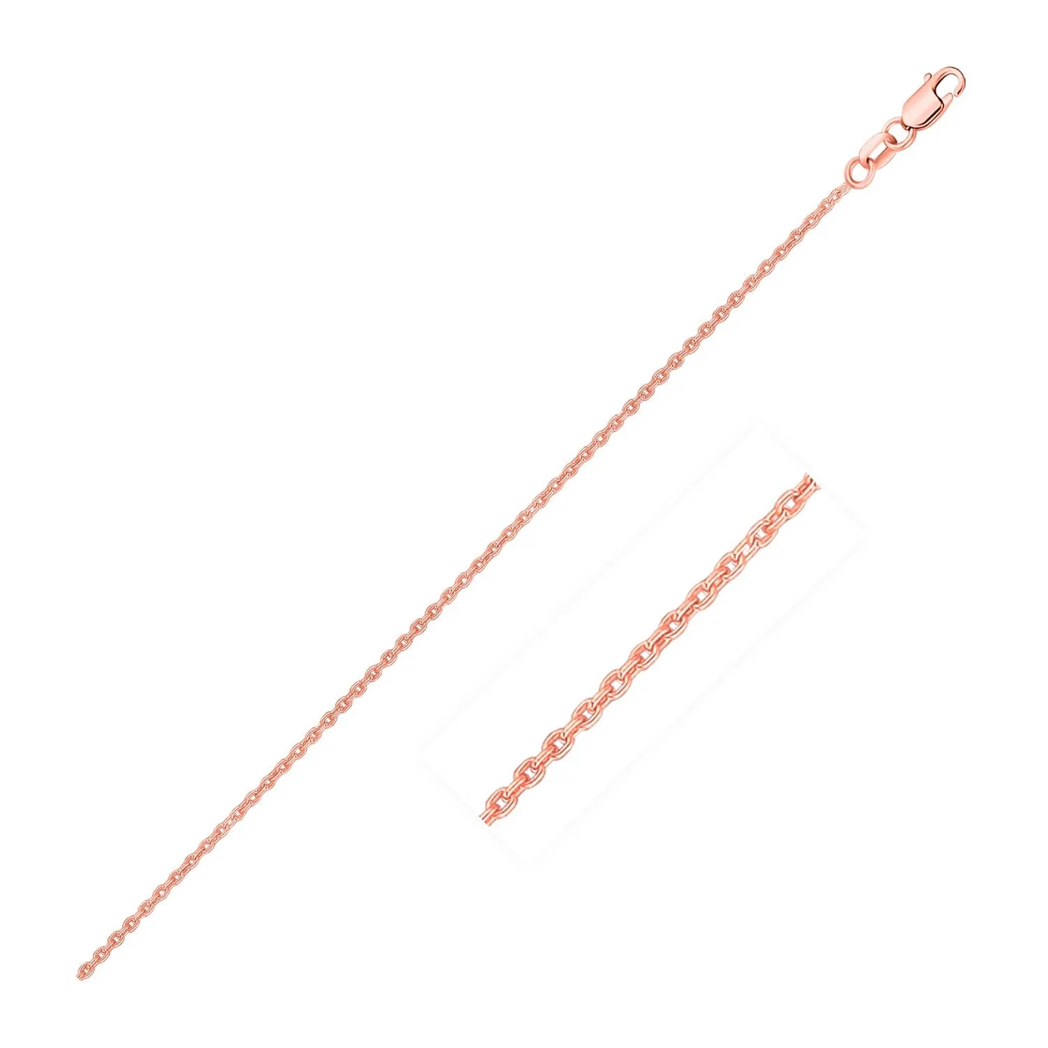 14k Rose Gold Round Cable Link Chain 0.7mm-rx60956-16