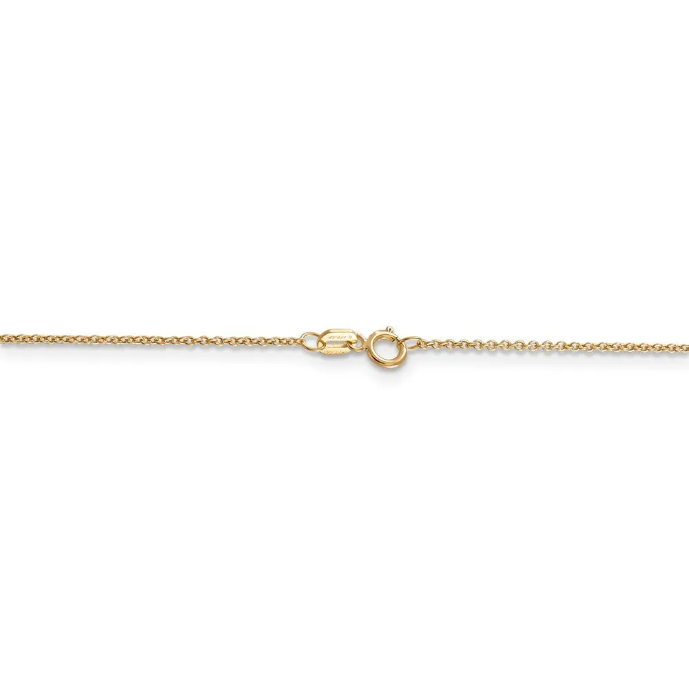 14k Two Tone Gold Diamond Cut 15 Heart Necklace