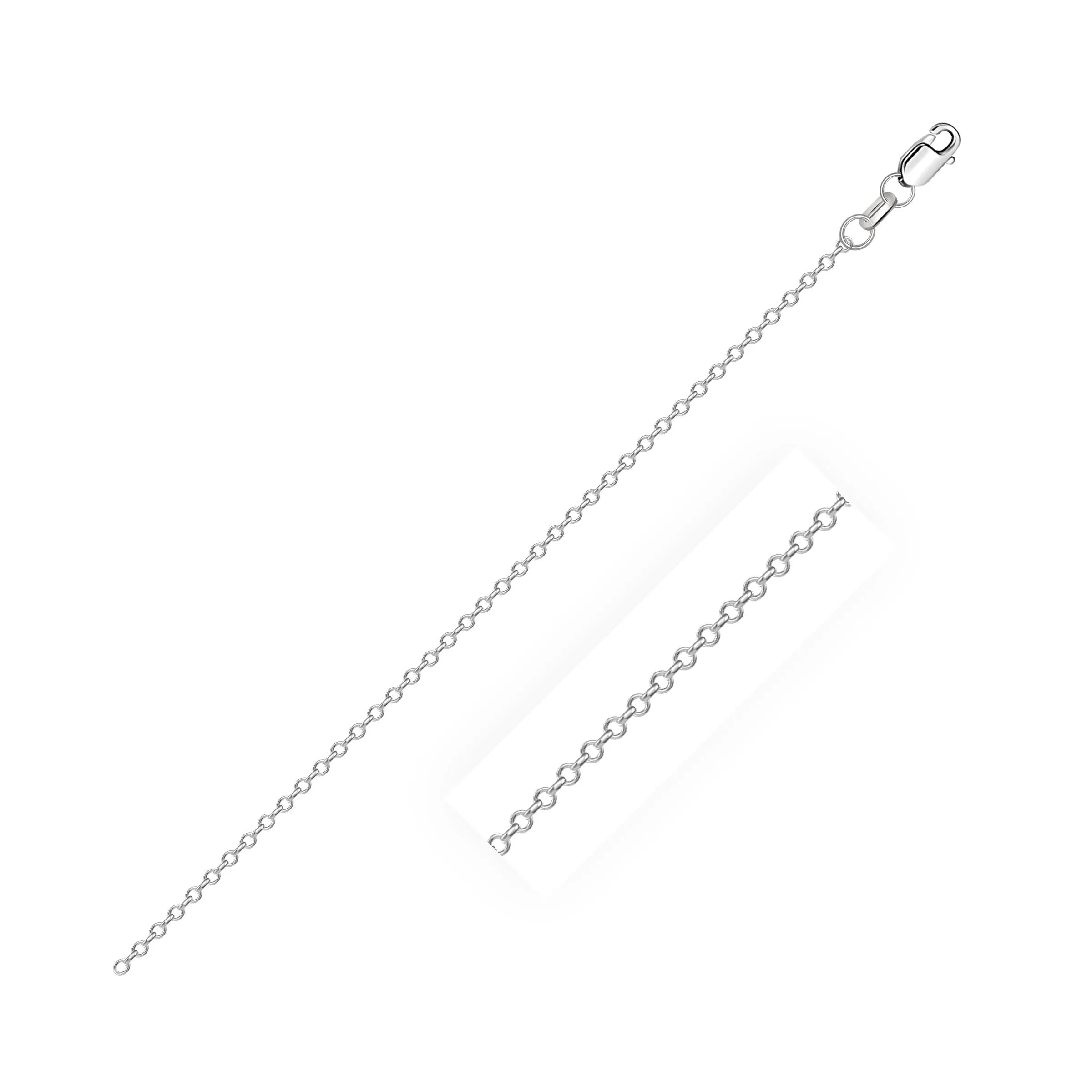 14k White Diamond Cut Cable Link Chain 0.8mm-rx05445-18