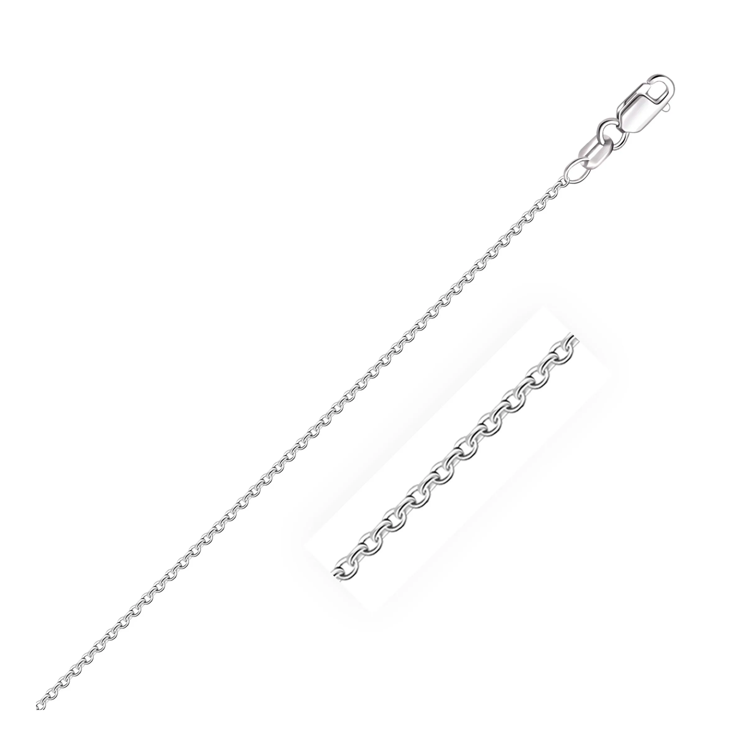 14k White Gold Round Cable Link Chain 1.5mm-rx65667-16