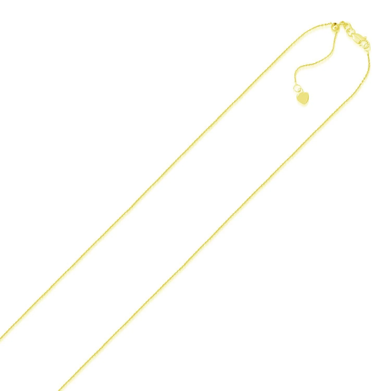 14k Yellow Gold Adjustable Cable Chain 0.9mm-rx53393-22