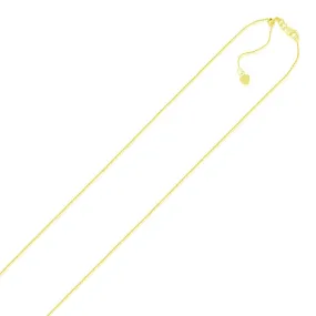 14k Yellow Gold Adjustable Cable Chain 0.9mm-rx53393-22