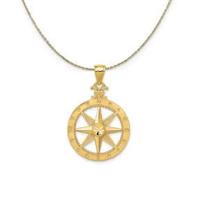 14k Yellow Gold Compass (20mm) Necklace