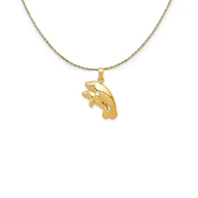 14k Yellow Gold Double Manatee Necklace