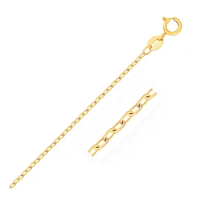 14k Yellow Gold Faceted Cable Link Chain 1.3mm-rx50886-20