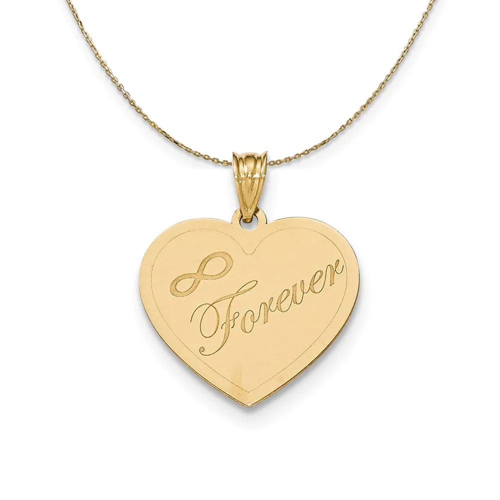 14k Yellow Gold Forever Heart (21mm) Necklace