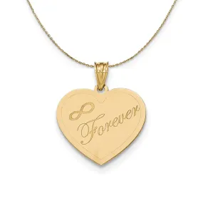 14k Yellow Gold Forever Heart (21mm) Necklace