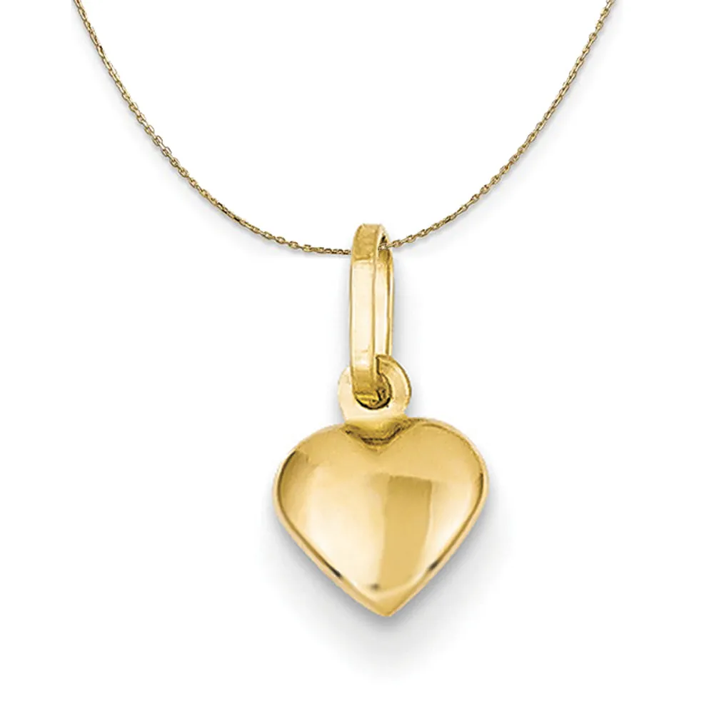 14k Yellow Gold Hollow Heart (6mm) Necklace