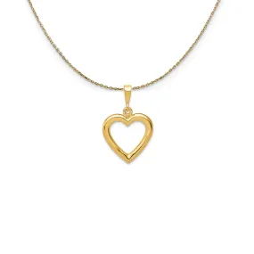 14k Yellow Gold Open Heart Necklace