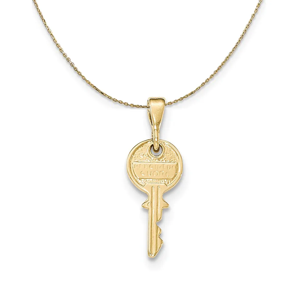 14k Yellow Gold Polished Key Necklace