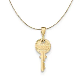 14k Yellow Gold Polished Key Necklace