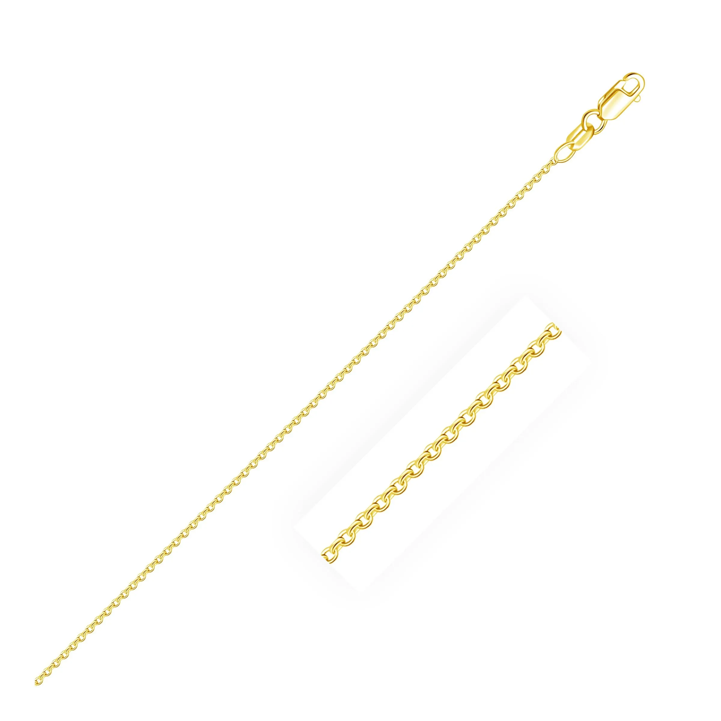 14k Yellow Gold Round Cable Link Chain 0.7mm-rx17643-20