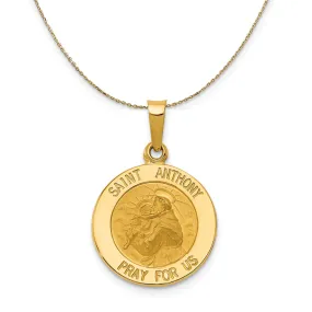 14k Yellow Gold Saint Anthony Medal Necklace