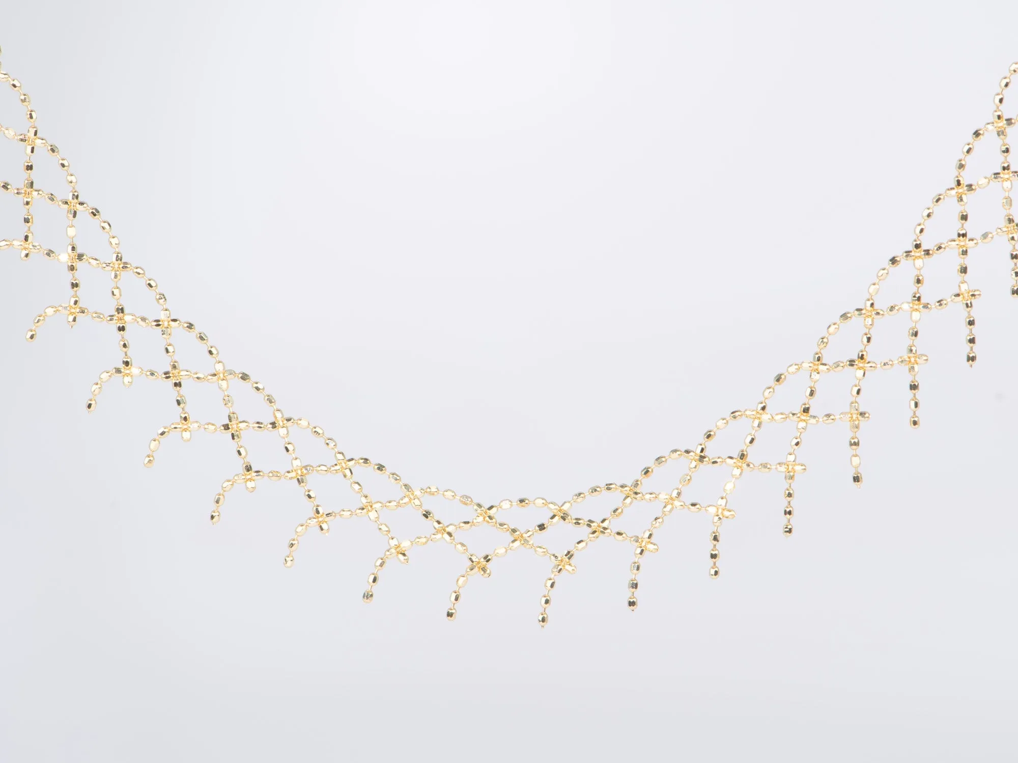 18K Gold Delicate Lace Necklace 4.4g R4524