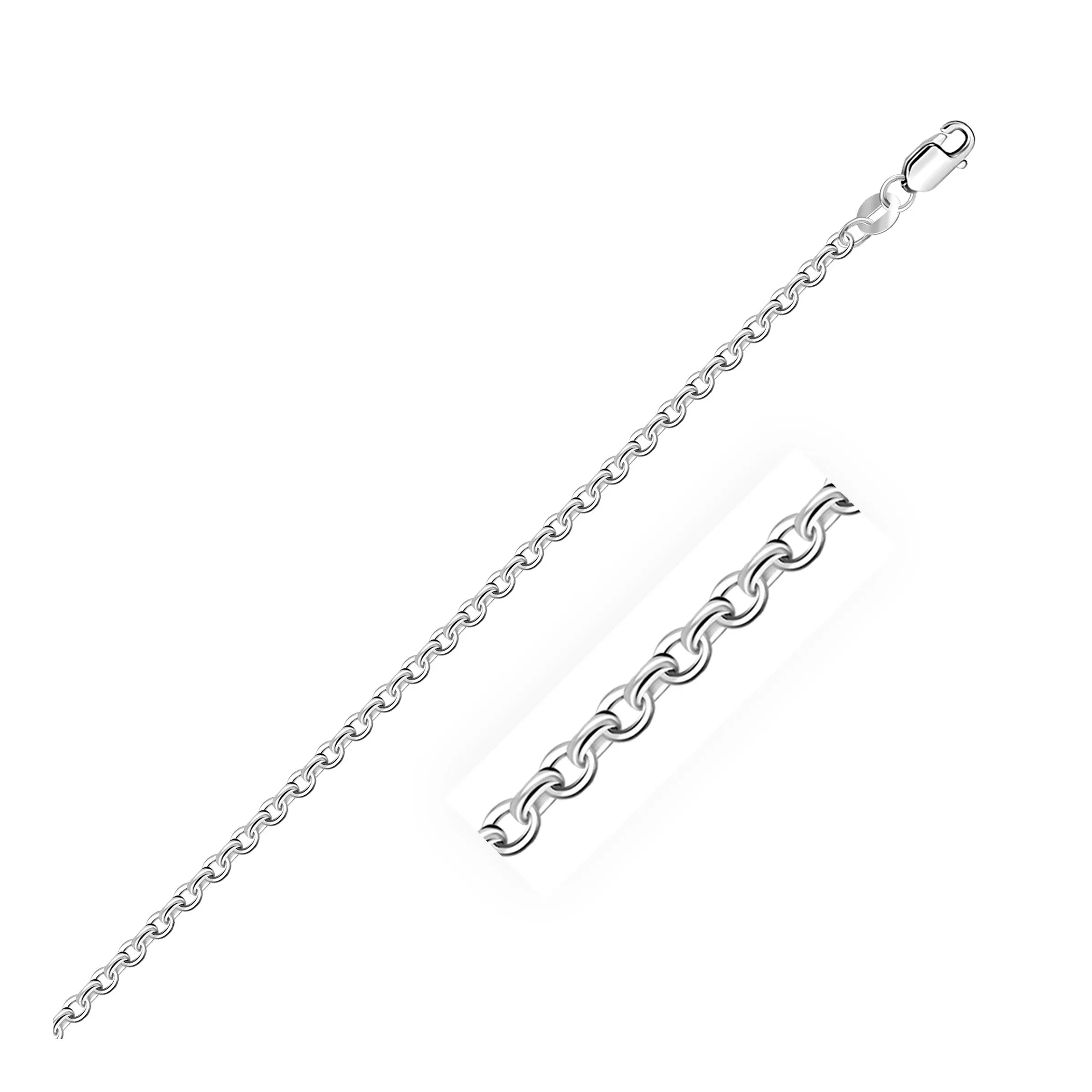 2.3mm 14k White Gold Diamond Cut Cable Link Chain-rx76850-20