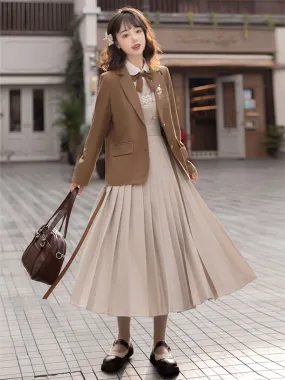 Academic Lolita Coats Coffee Brown Coat Overcoat Polyester Spring Lolita Outwears