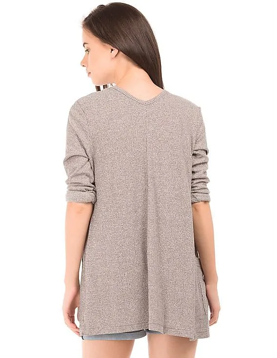 Aeropostale Ribbed Marled Knit Shrug