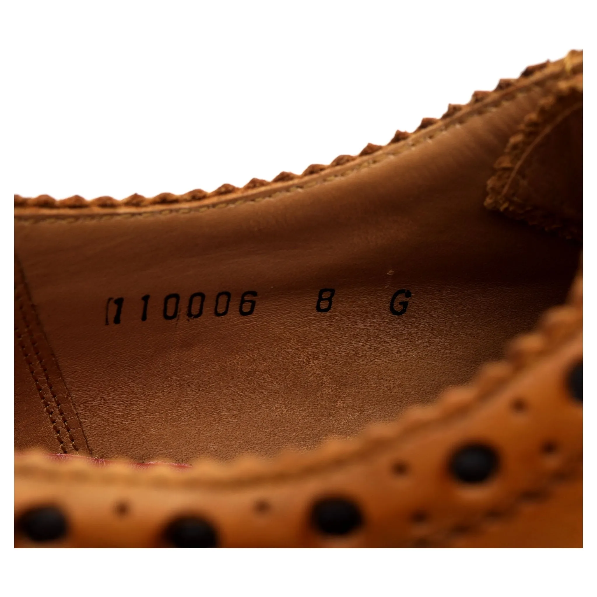 'Archie' Tan Brown Leather Derby Brogues UK 8 G