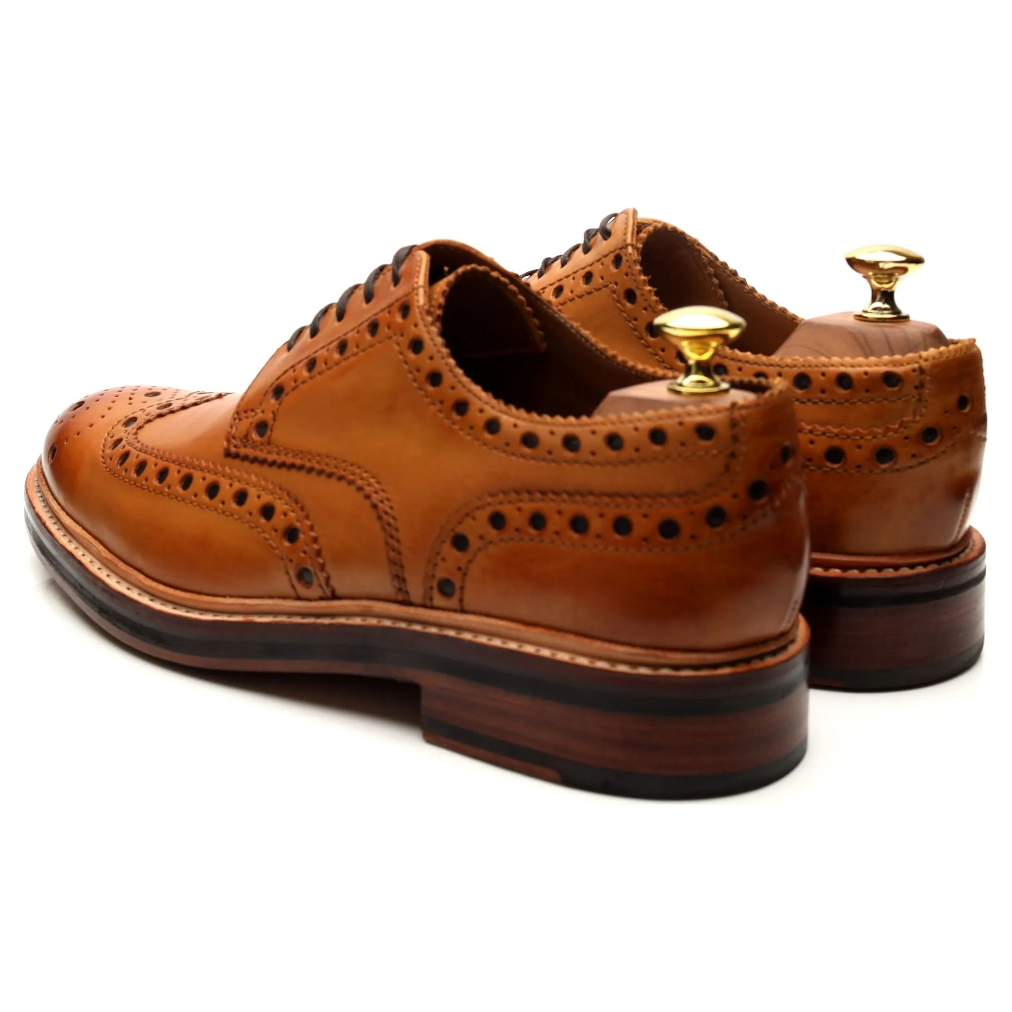 'Archie' Tan Brown Leather Derby Brogues UK 8 G