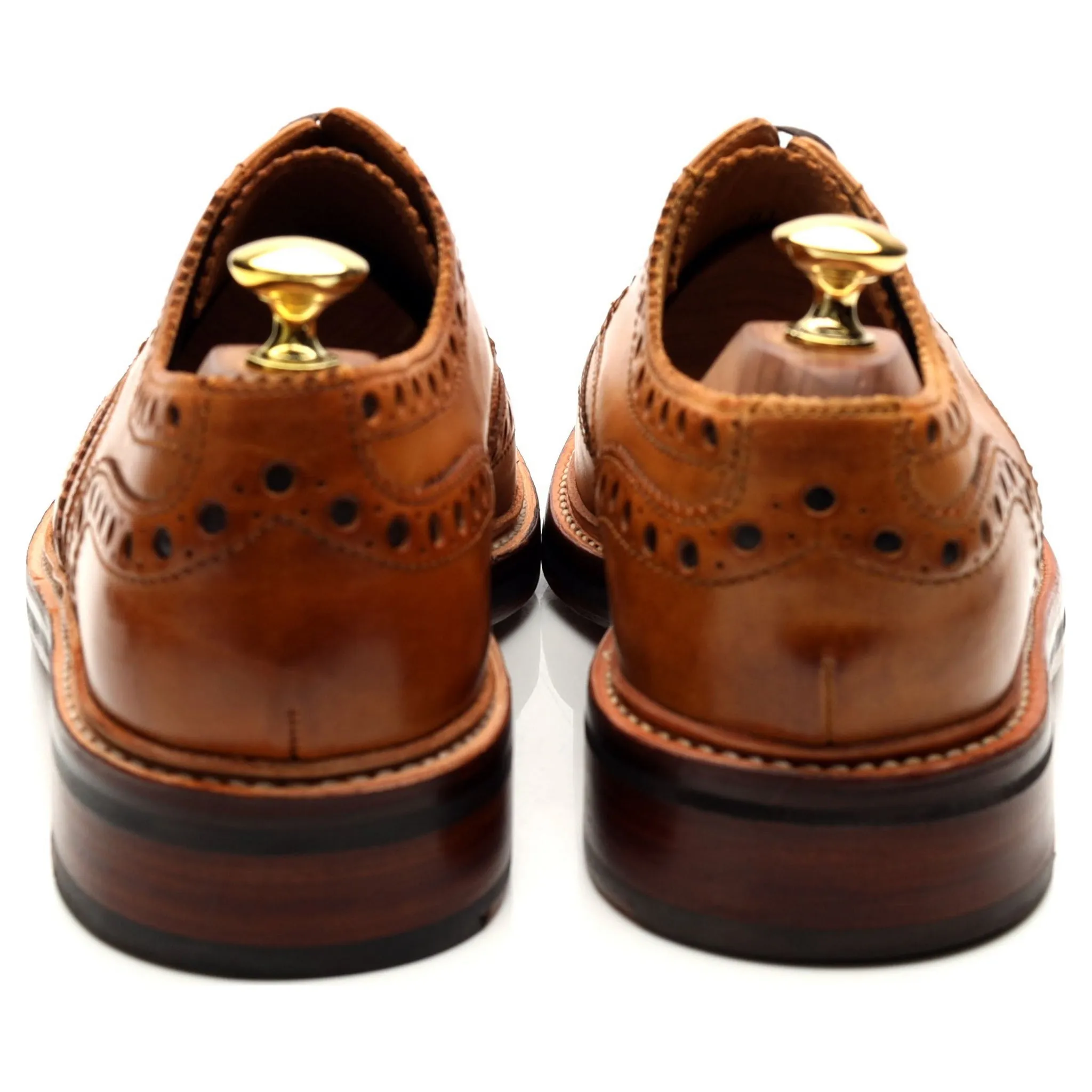 'Archie' Tan Brown Leather Derby Brogues UK 8 G