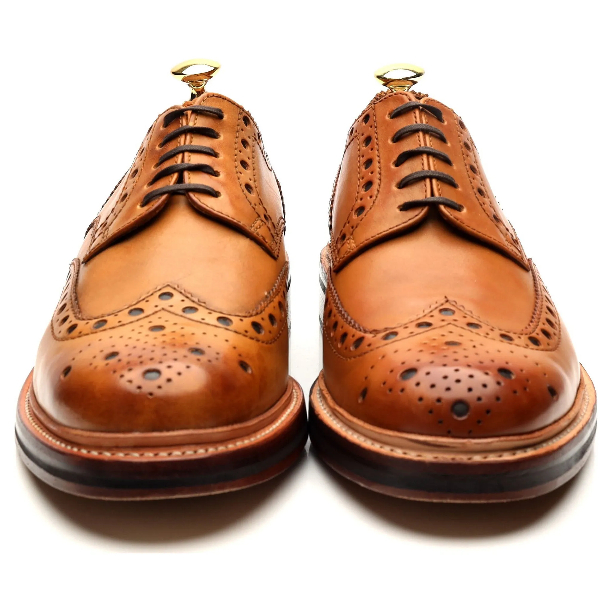 'Archie' Tan Brown Leather Derby Brogues UK 8 G