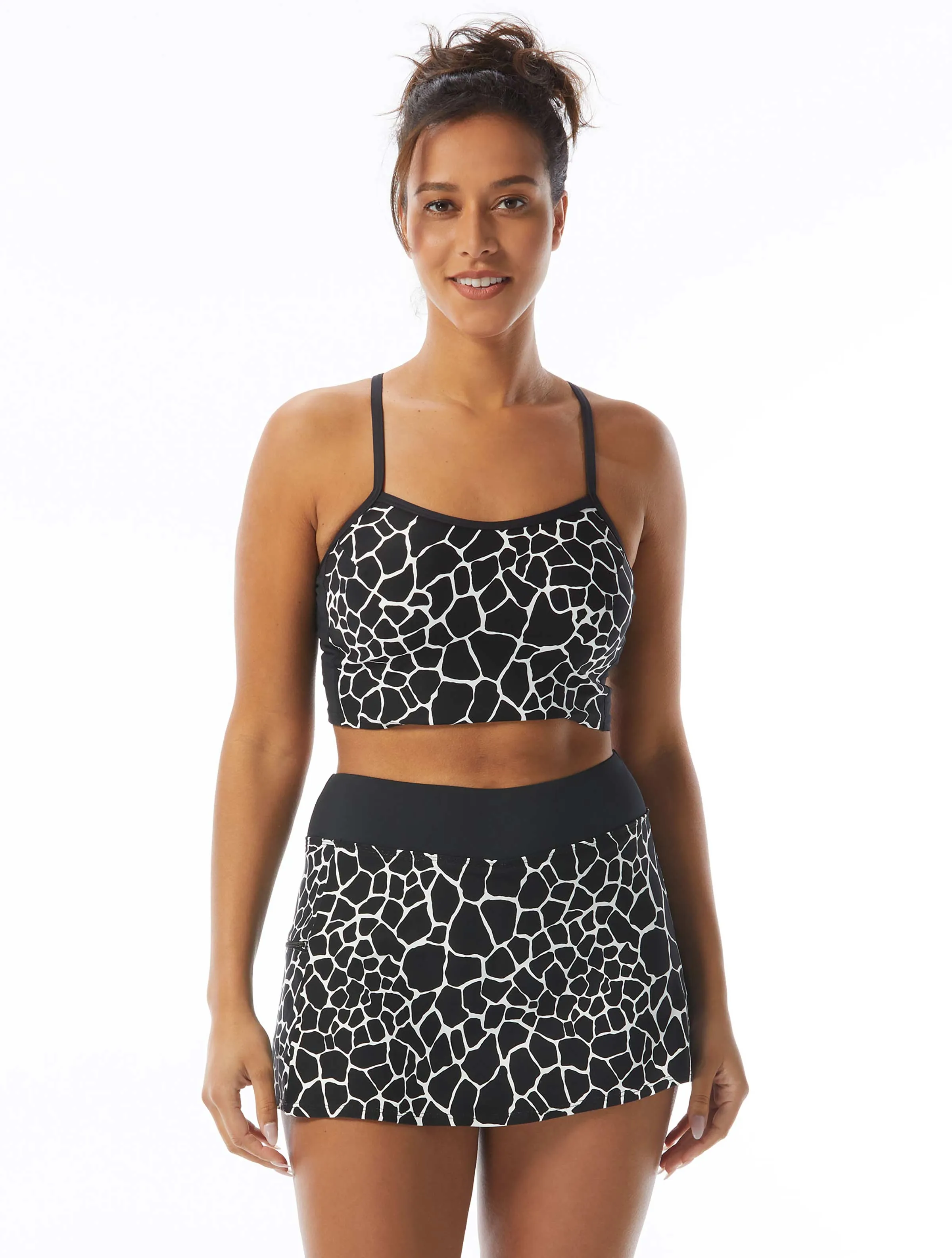  Beach House Sport Plateau Racerback Crop Top - Desert Giraffe     