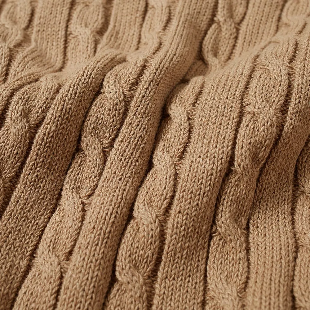 Beams Plus Cable Crew KnitBeige