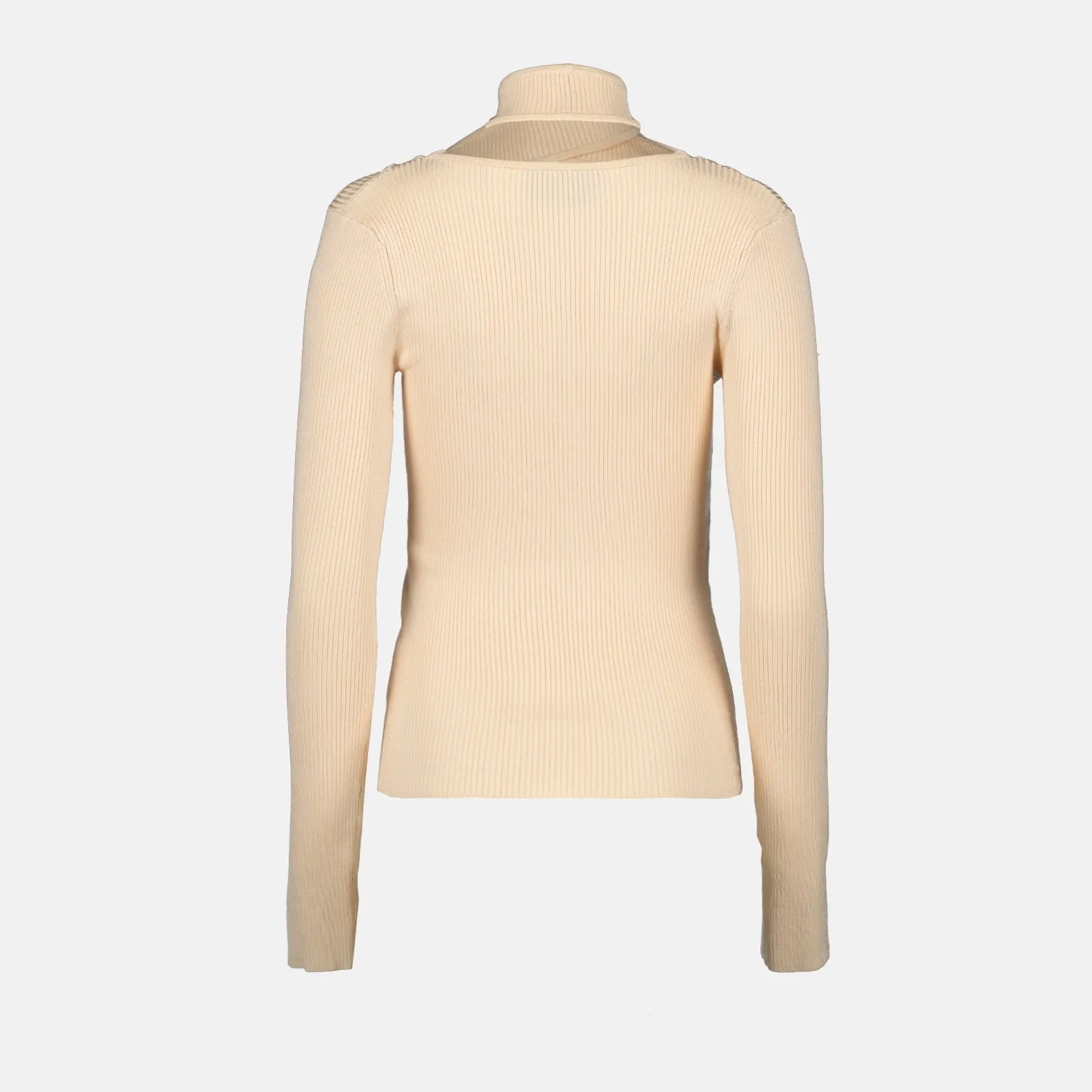 Beige turtleneck with cutouts