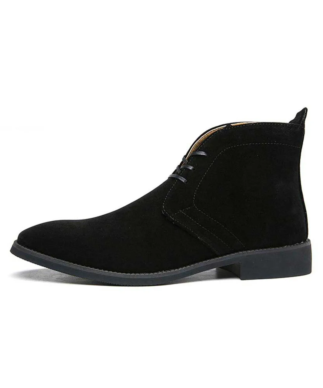 Black derby suede dress shoe boot