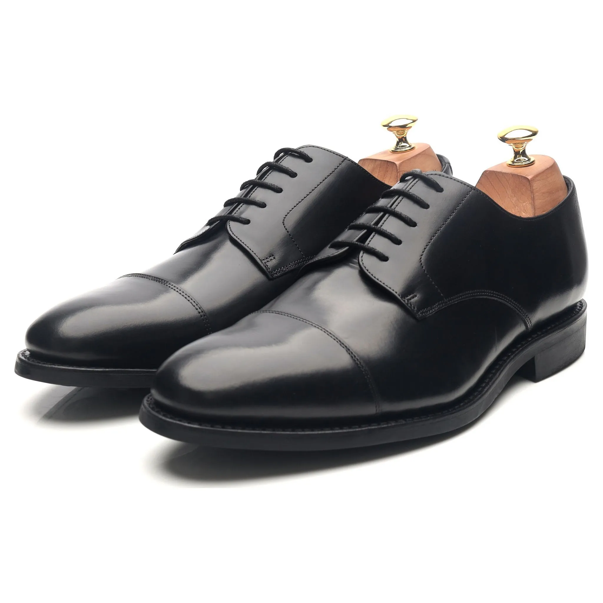 Black Leather Cap Toe Derby UK 10 G