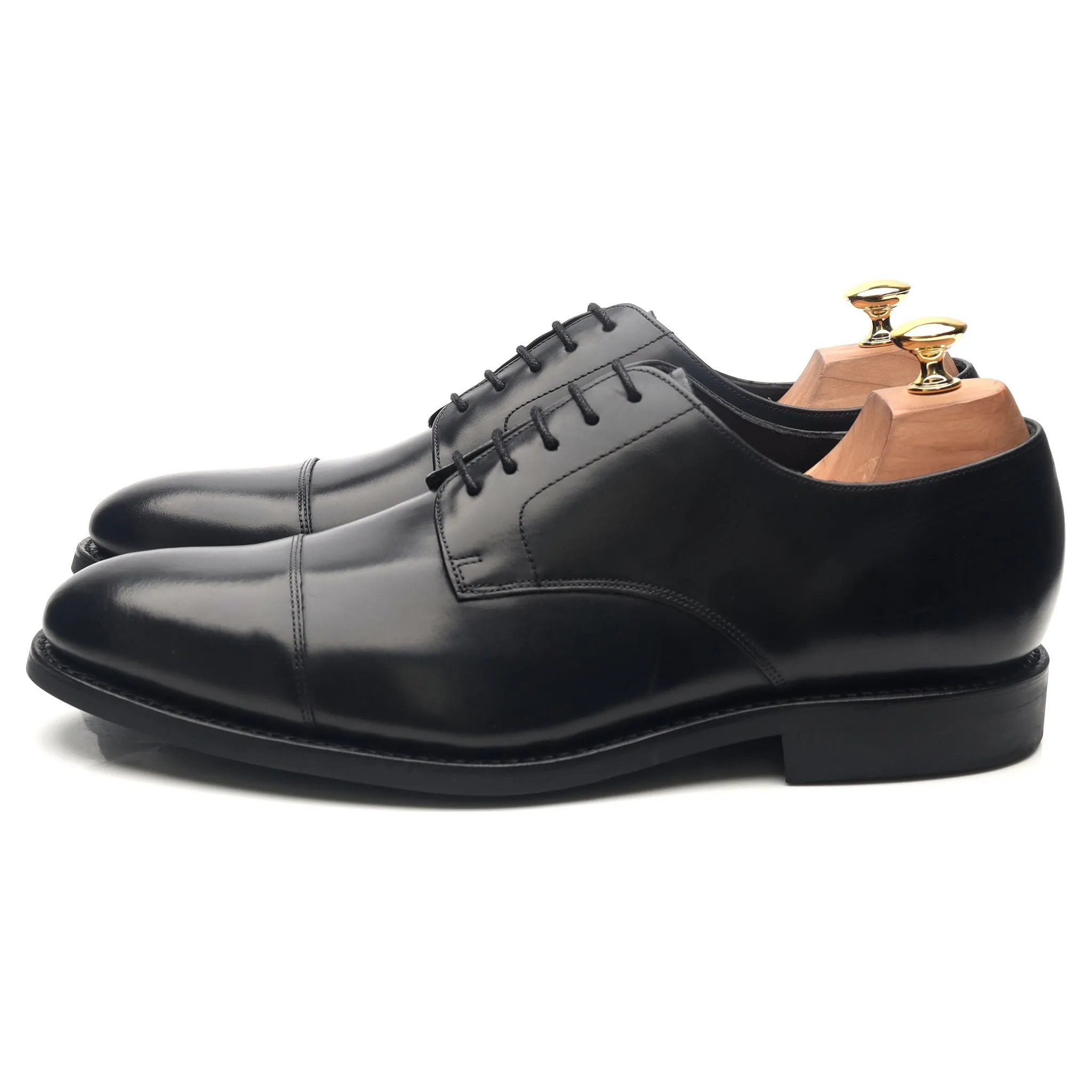 Black Leather Cap Toe Derby UK 10 G