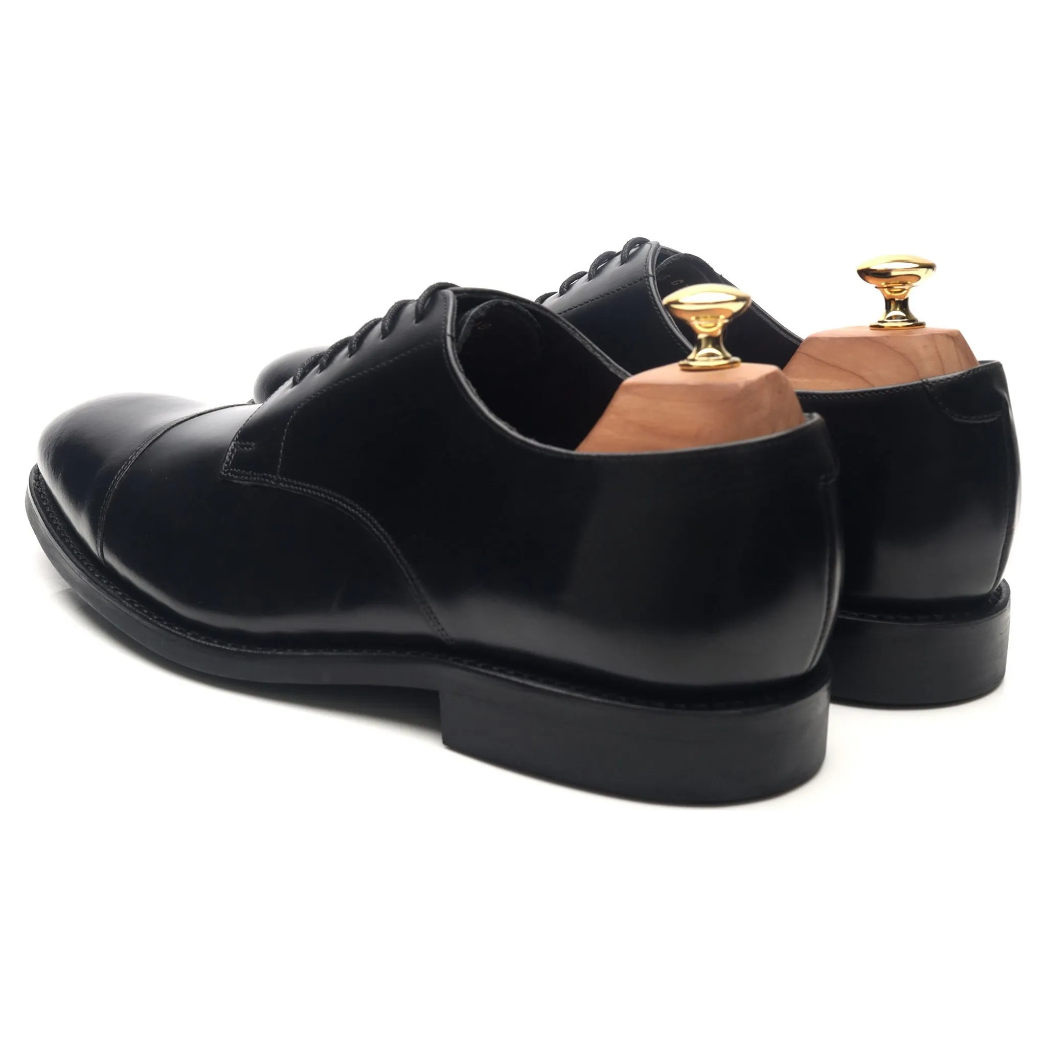 Black Leather Cap Toe Derby UK 10 G