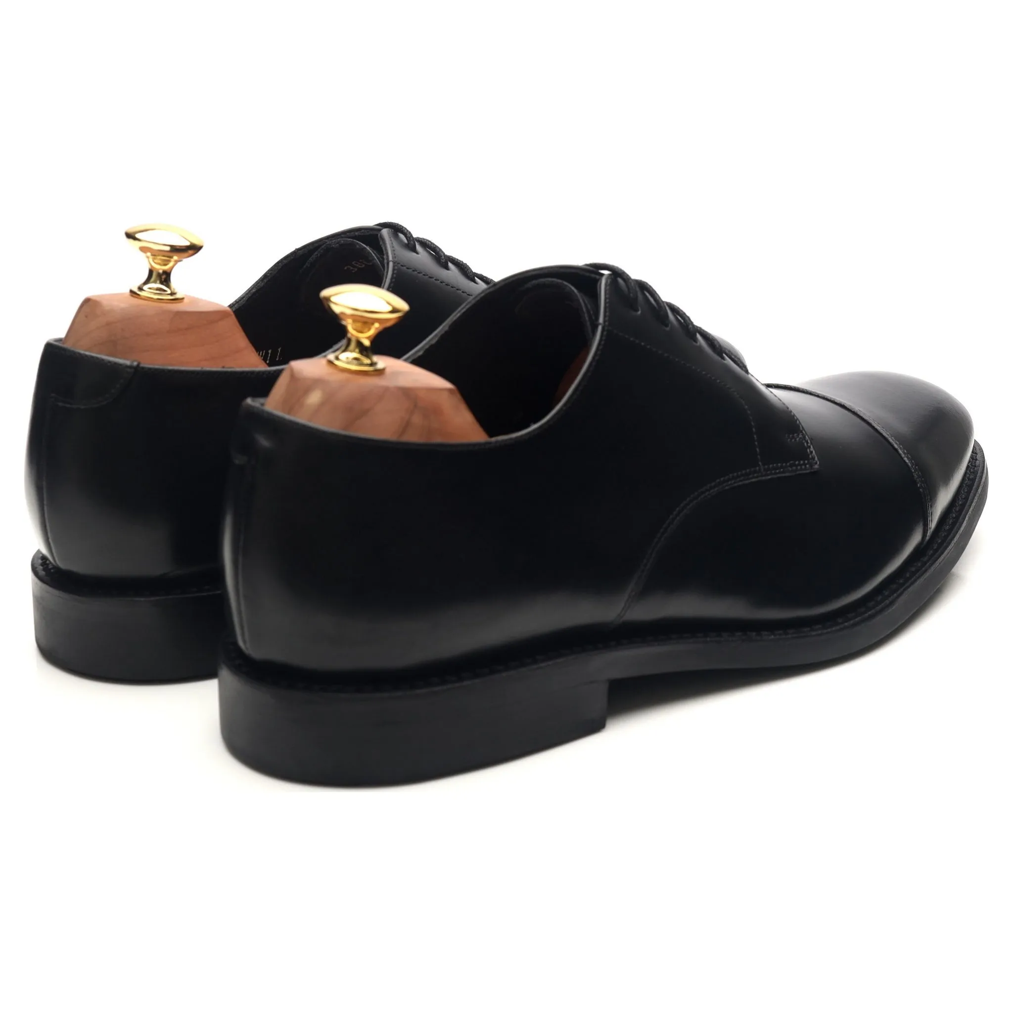 Black Leather Cap Toe Derby UK 10 G