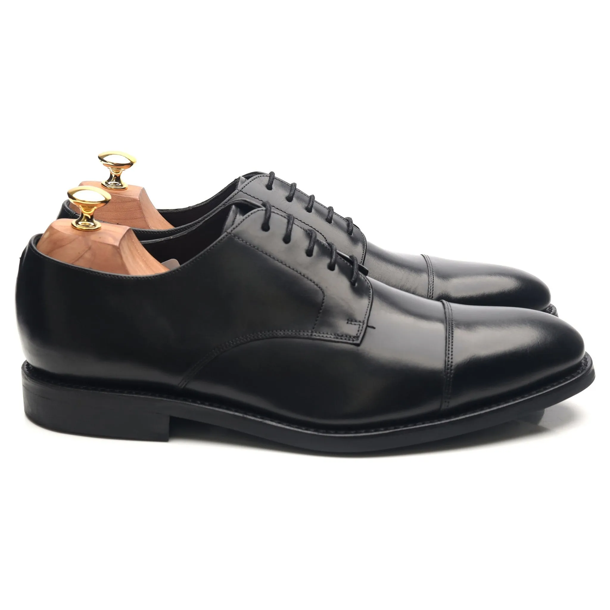 Black Leather Cap Toe Derby UK 10 G