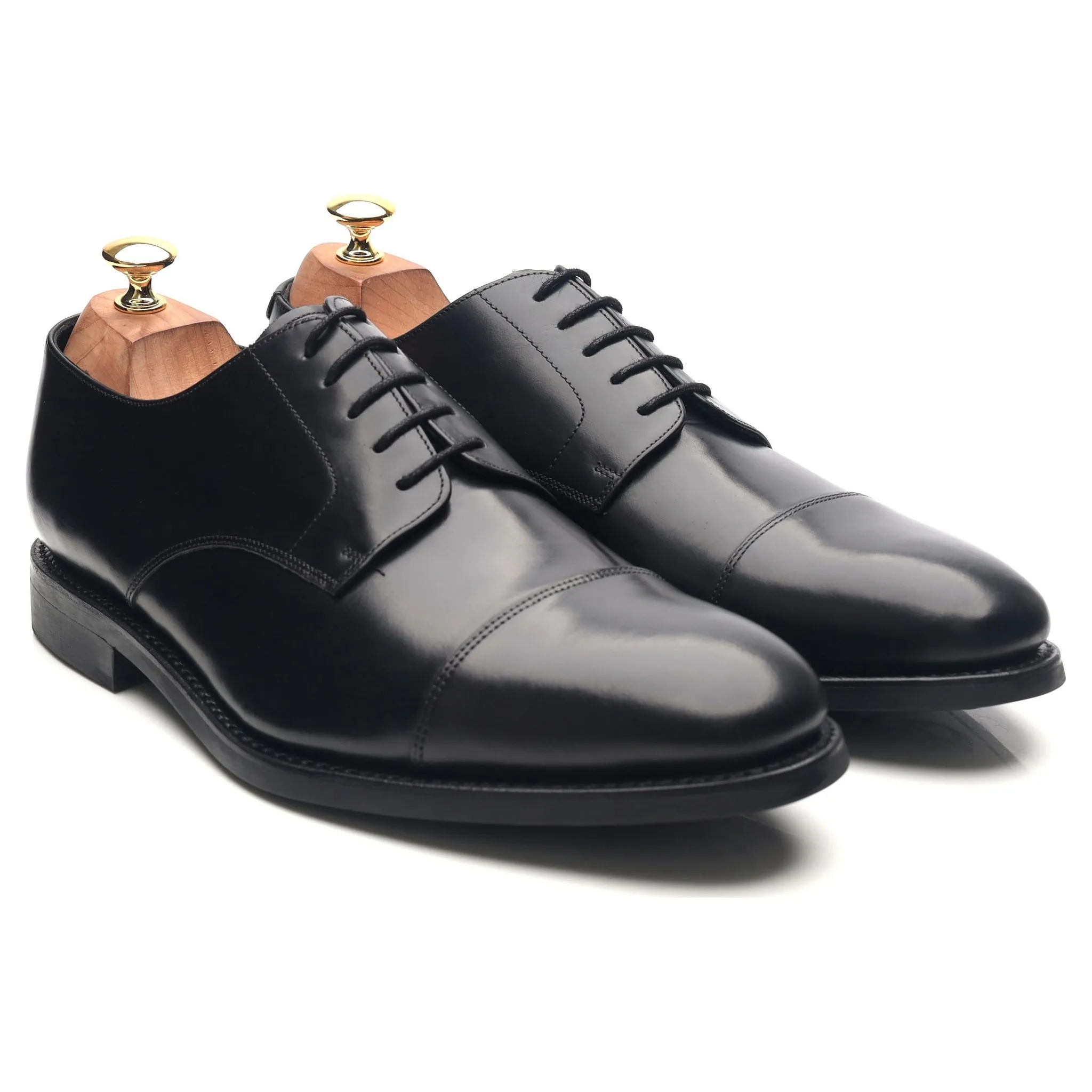 Black Leather Cap Toe Derby UK 10 G