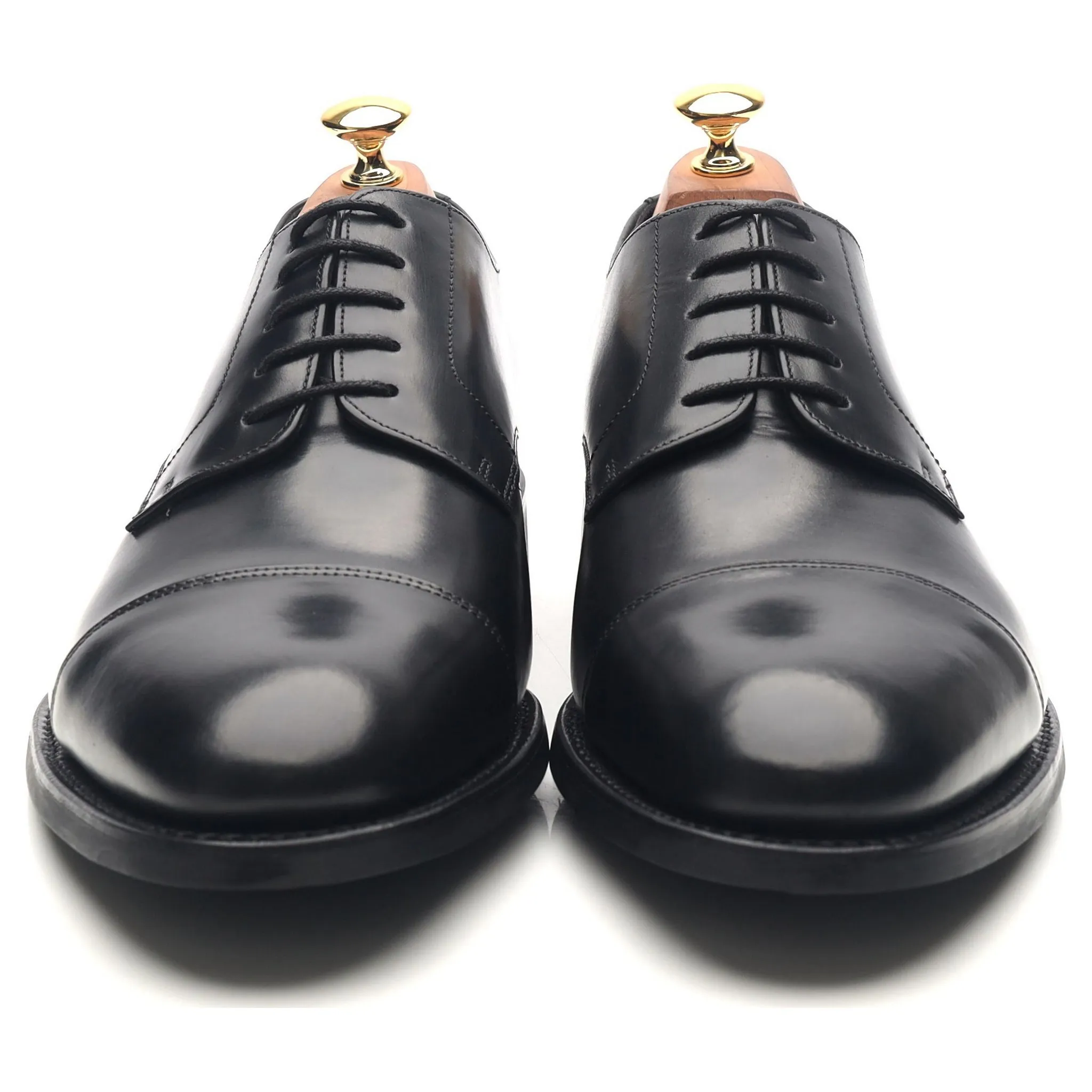 Black Leather Cap Toe Derby UK 10 G