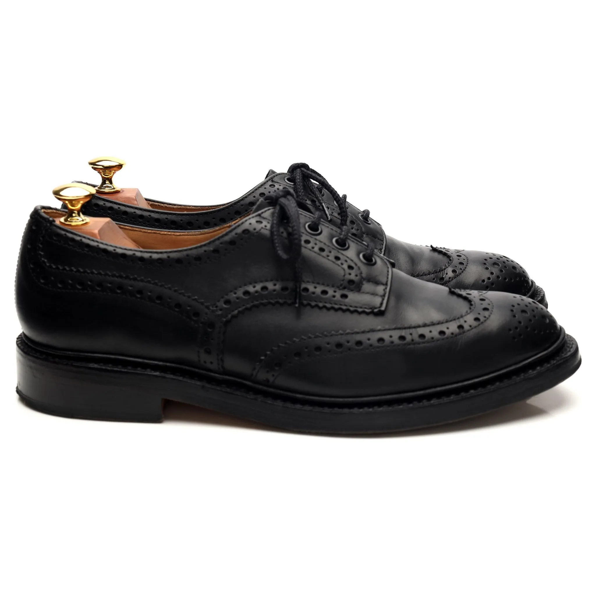 Black Leather Derby Brogues UK 9.5