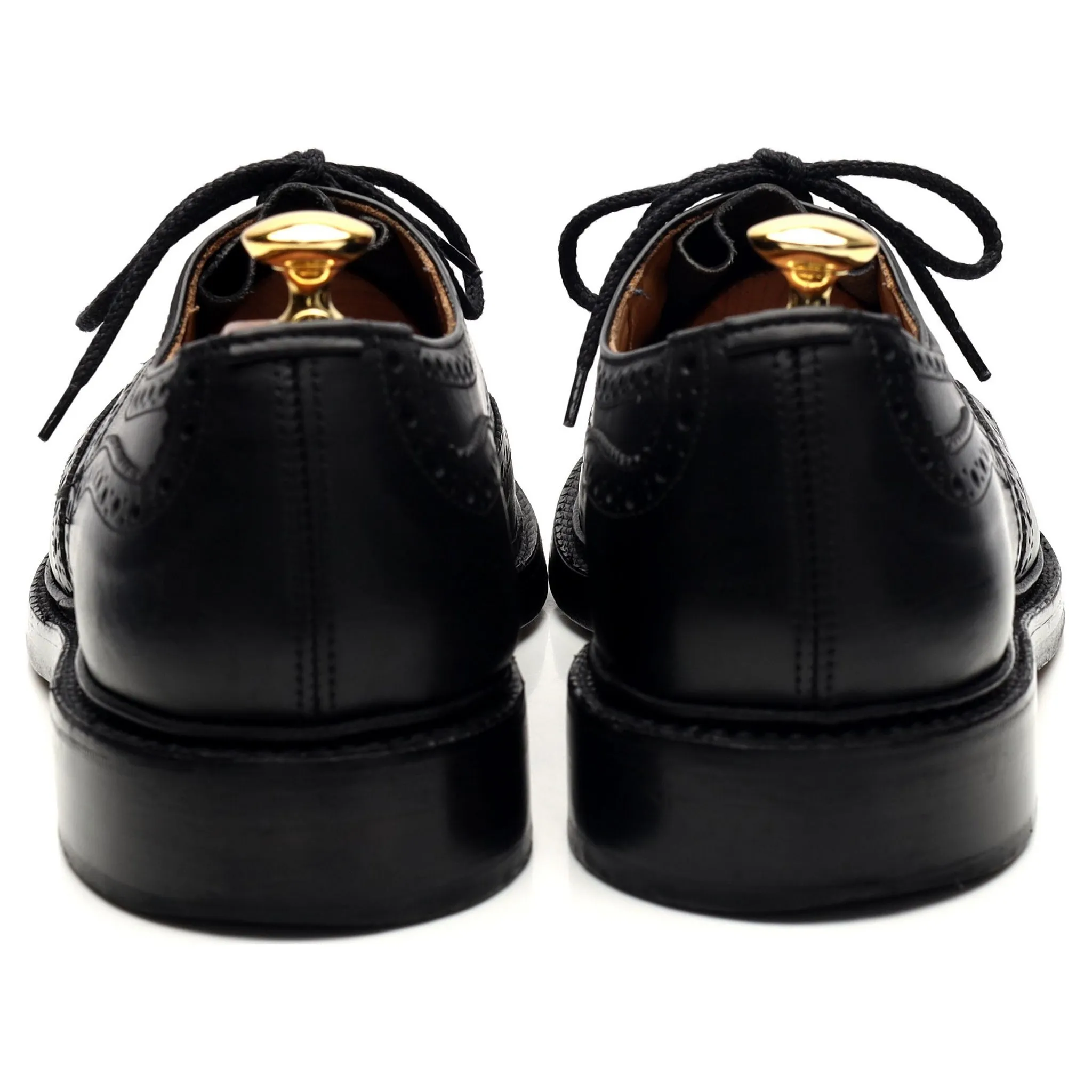 Black Leather Derby Brogues UK 9.5