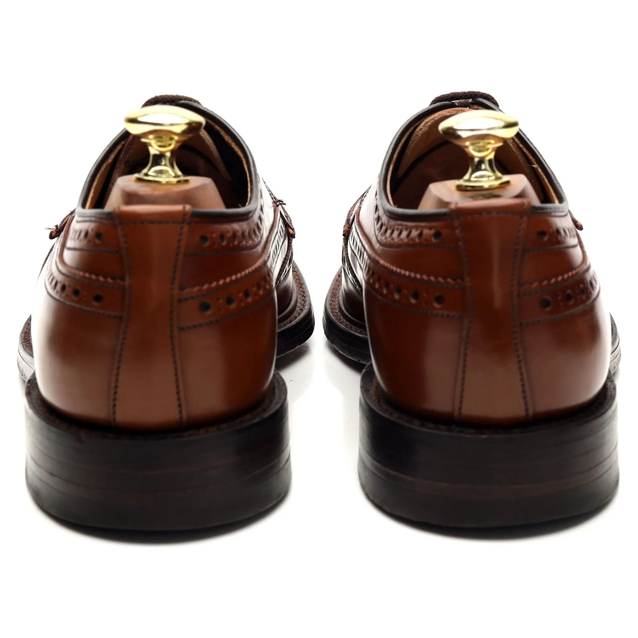 'Braemar' Tan Brown Leather Derby Brogues UK 7.5 EE