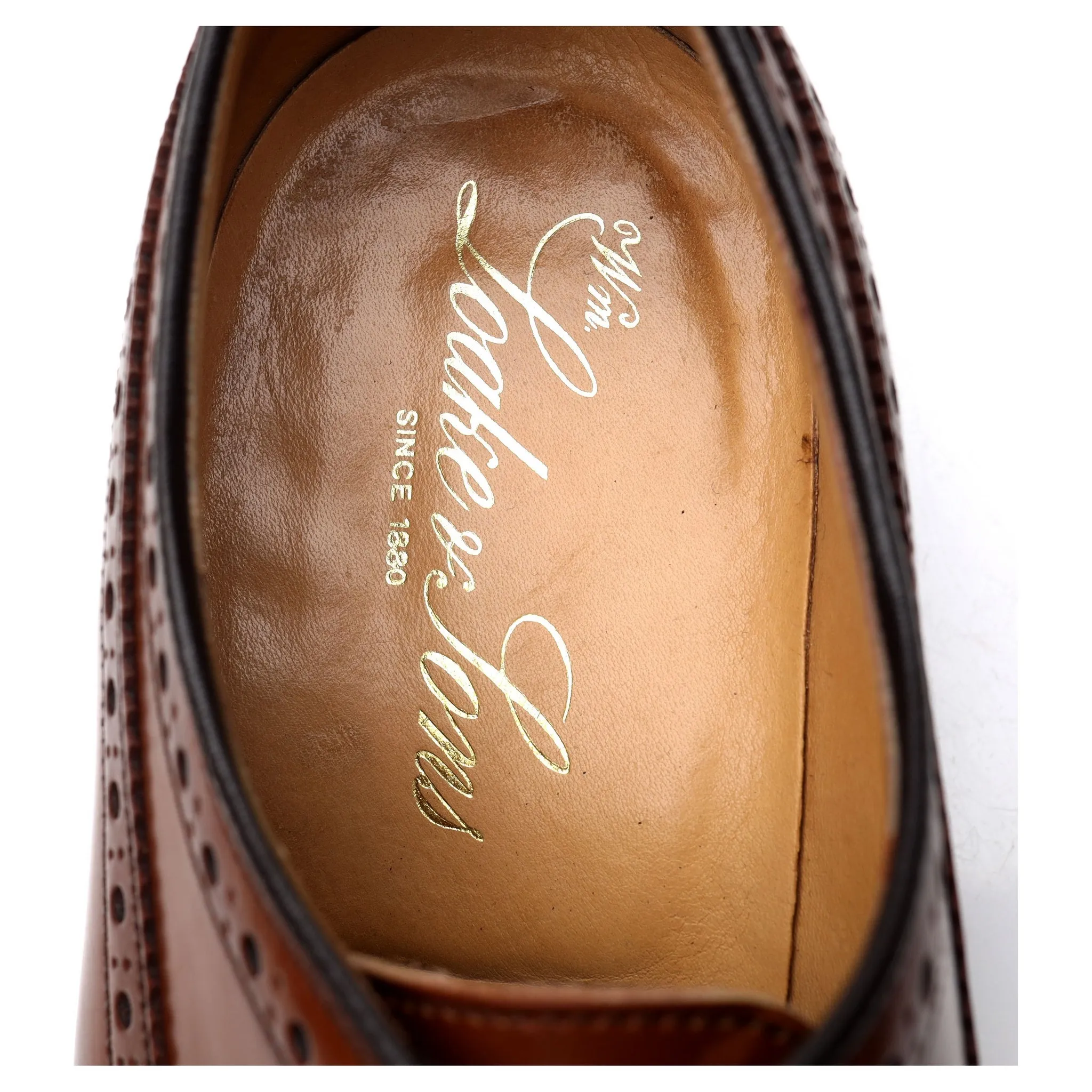 'Braemar' Tan Brown Leather Derby Brogues UK 7.5 EE