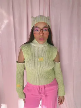 (Brand New) Green and Pink Cold Shoulder Jumper - MADE TO ORDER