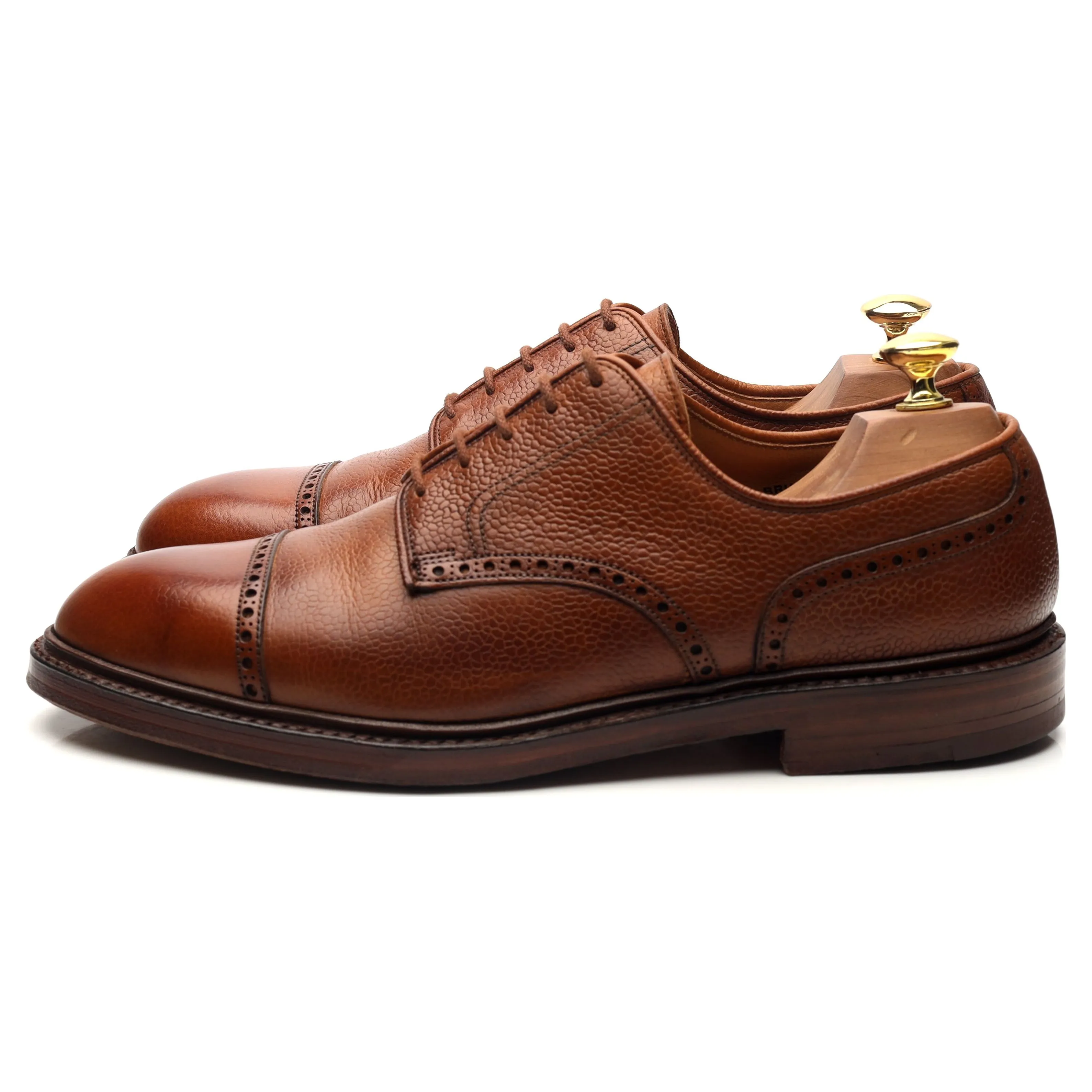 'Bruar' Tan Brown Leather Derby Brogues UK 8.5 E