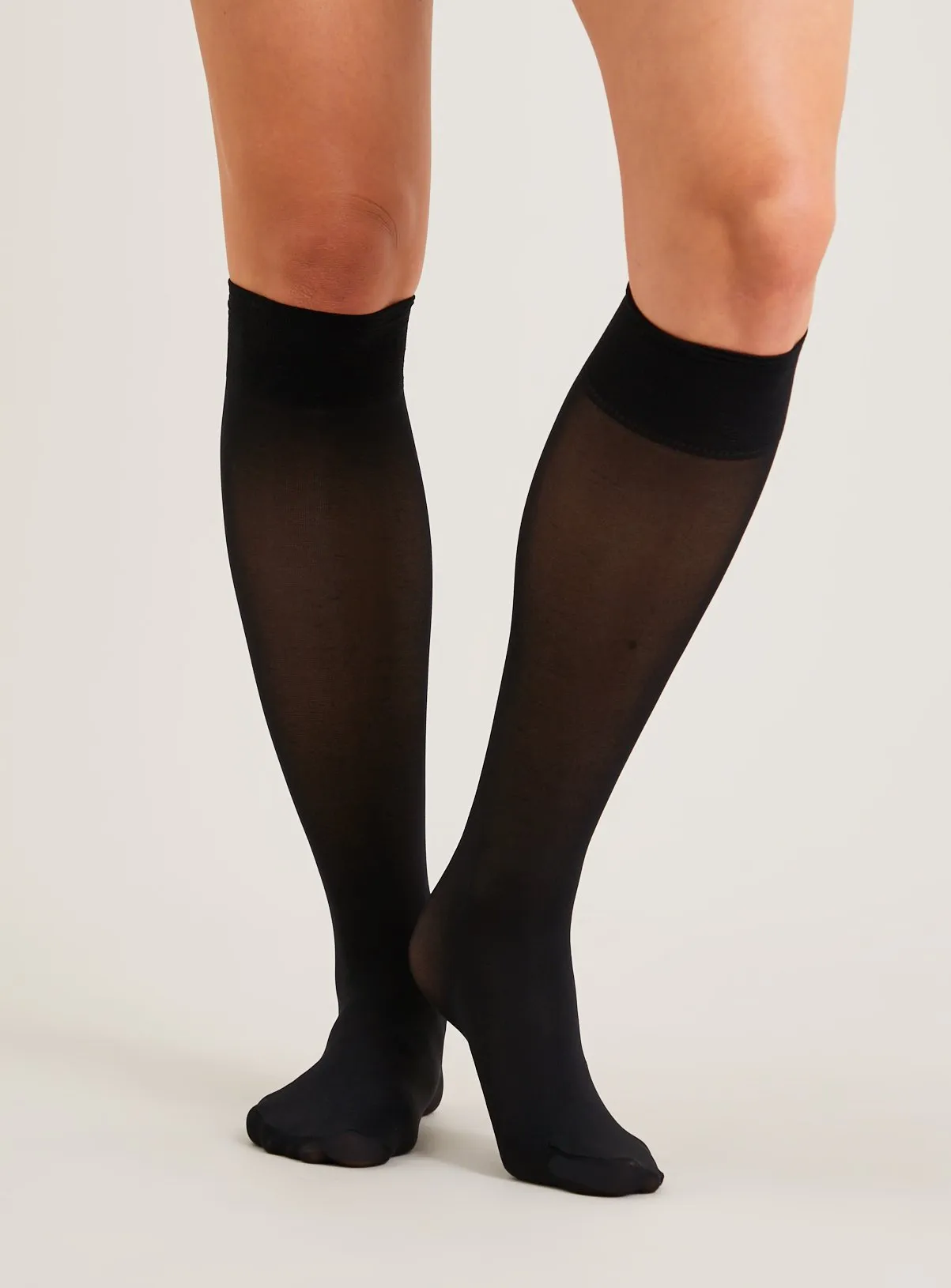 Buy Black 40 Denier Opaque Knee High Tights 3 Pack One Size | Tights | Tu