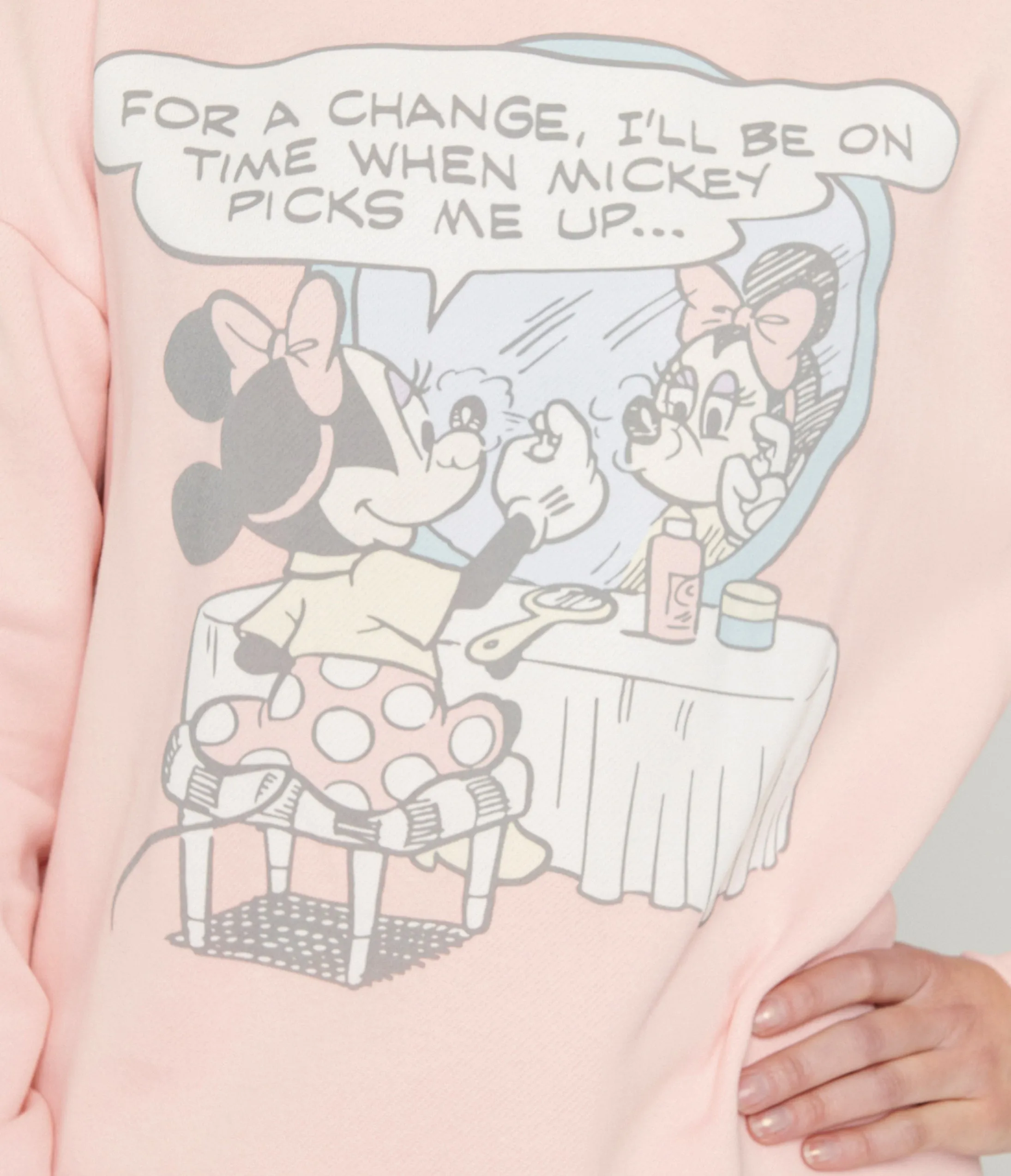 Cakeworthy Pink Minnie Mouse Comic Collared Sweatshirt