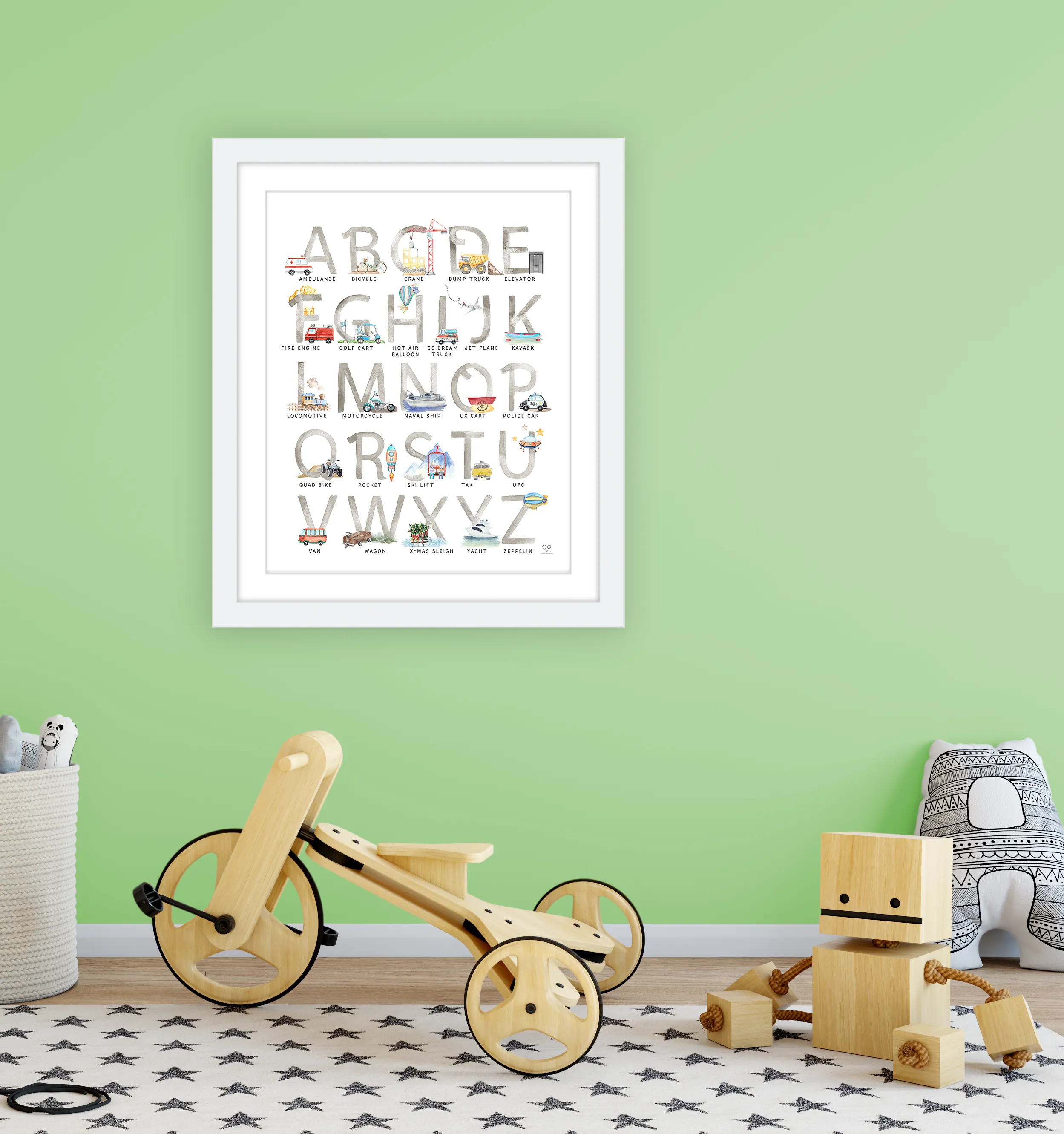 Casey Altman Design Animal & Transportation ABC's Wall Art